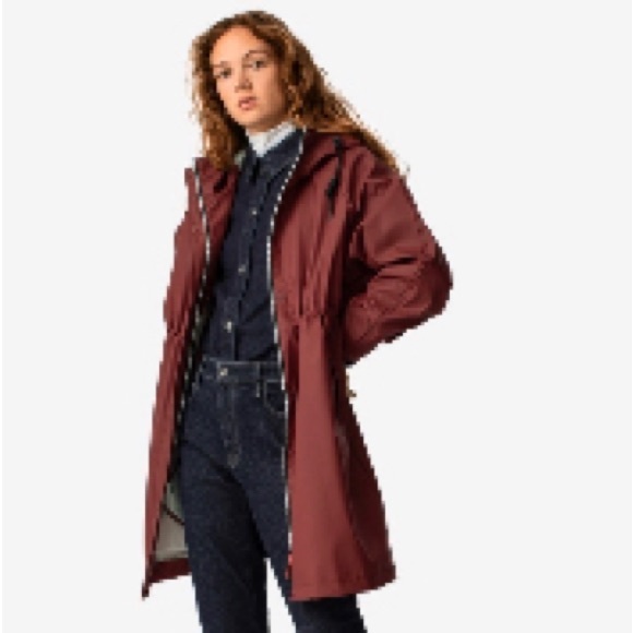 Hunter Womens Rain Parka Fall Red Small (6-8 US) - Picture 3 of 8